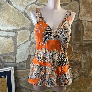 Vintage 60s mod swim playsuit / romper